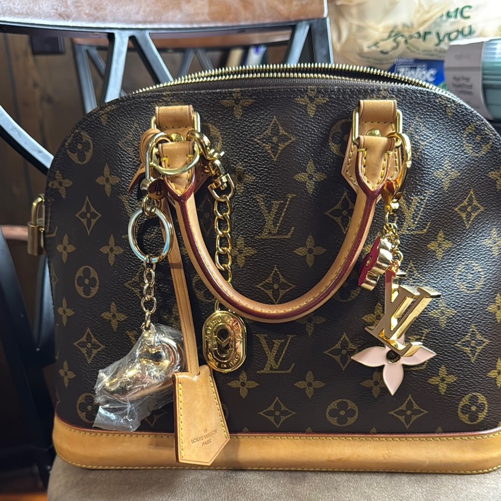 Louis Vuitton Brown and Gold Monogram Satchel ( ALAMA PM )